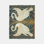 Walter Crane Swan, Rush en Iris Art Nouveau Fleece Deken (Voorkant)