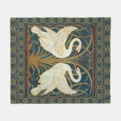 Walter Crane Swan, Rush en Iris Art Nouveau Fleece Deken (Voorkant (Horizontaal))