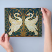 Walter Crane Swan, Rush en Iris Art Nouveau Flyer (Hand)