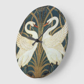 Walter Crane Swan, Rush en Iris Art Nouveau Grote Klok (Hoek)