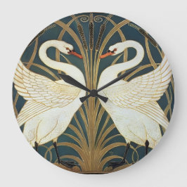 Walter Crane Swan, Rush en Iris Art Nouveau Grote Klok