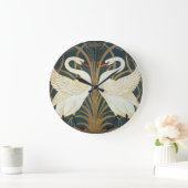 Walter Crane Swan, Rush en Iris Art Nouveau Grote Klok (Huis)
