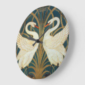 Walter Crane Swan, Rush en Iris Art Nouveau Grote Klok (Hoek)