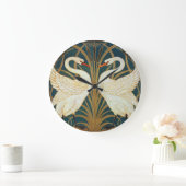 Walter Crane Swan, Rush en Iris Art Nouveau Grote Klok (Huis)