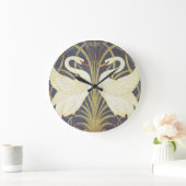 Walter Crane Swan, Rush en Iris Art Nouveau Grote Klok (Huis)