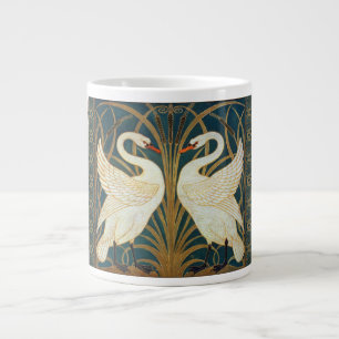 Walter Crane Swan, Rush en Iris Art Nouveau Grote Koffiekop