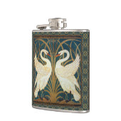 Walter Crane Swan, Rush en Iris Art Nouveau Heupfles (Links)