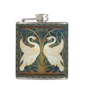 Walter Crane Swan, Rush en Iris Art Nouveau Heupfles (Voorkant)