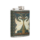 Walter Crane Swan, Rush en Iris Art Nouveau Heupfles (Rechts)