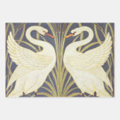 Walter Crane Swan, Rush en Iris Art Nouveau Inpakpapier Vel (Voorkant)