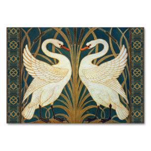 Walter Crane Swan, Rush en Iris Art Nouveau Kaart