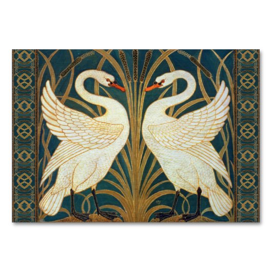 Walter Crane Swan, Rush en Iris Art Nouveau Kaart (Voorkant)
