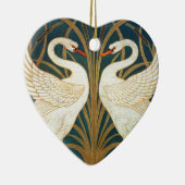 Walter Crane Swan, Rush en Iris Art Nouveau Keramisch Ornament (Rechts)