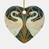 Walter Crane Swan, Rush en Iris Art Nouveau Keramisch Ornament (Achterkant)