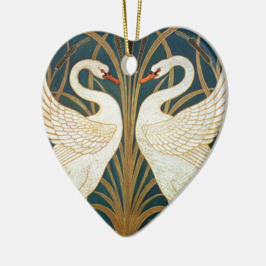 Walter Crane Swan, Rush en Iris Art Nouveau Keramisch Ornament (Links)