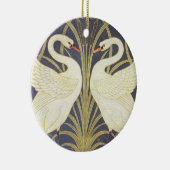 Walter Crane Swan, Rush en Iris Art Nouveau Keramisch Ornament (Rechts)