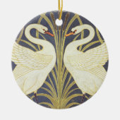Walter Crane Swan, Rush en Iris Art Nouveau Keramisch Ornament (Voorkant)