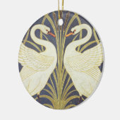 Walter Crane Swan, Rush en Iris Art Nouveau Keramisch Ornament (Links)