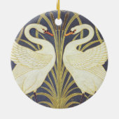 Walter Crane Swan, Rush en Iris Art Nouveau Keramisch Ornament (Achterkant)