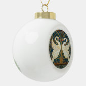 Walter Crane Swan, Rush en Iris Art Nouveau Keramische Bal Ornament (Links)