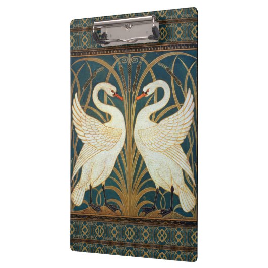 Walter Crane Swan, Rush en Iris Art Nouveau Klembord (Links)
