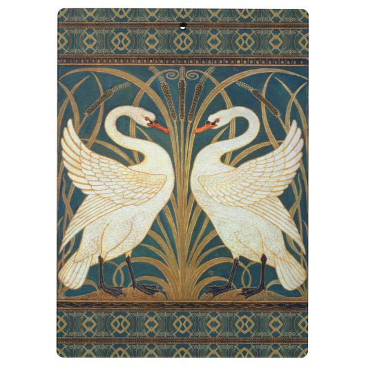 Walter Crane Swan, Rush en Iris Art Nouveau Klembord (Achterkant)