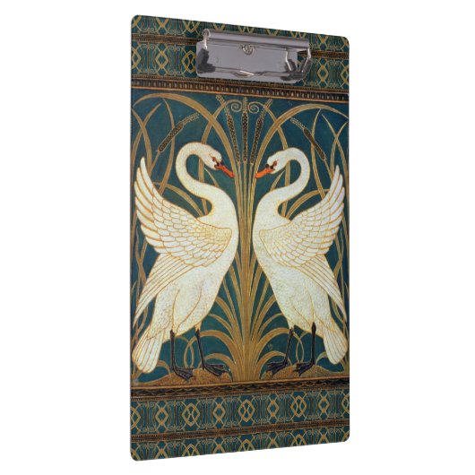 Walter Crane Swan, Rush en Iris Art Nouveau Klembord (Rechts)