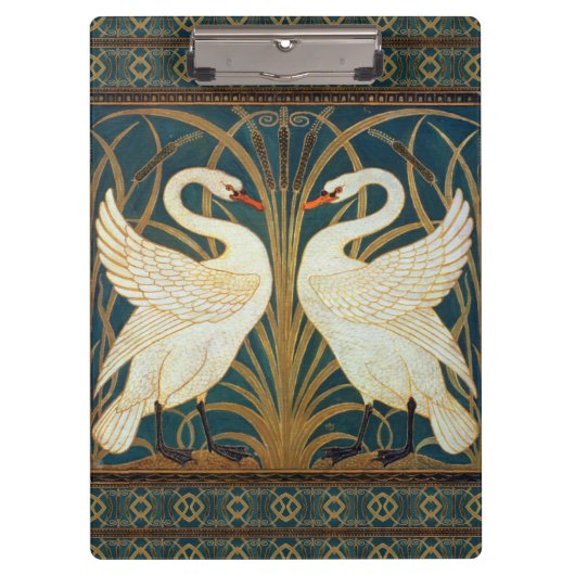 Walter Crane Swan, Rush en Iris Art Nouveau Klembord (Voorkant)