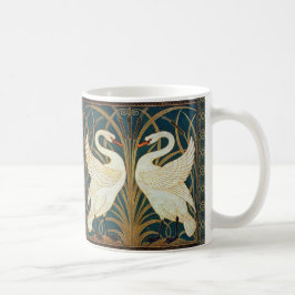 Walter Crane Swan, Rush en Iris Art Nouveau Koffiemok