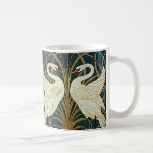 Walter Crane Swan, Rush en Iris Art Nouveau Koffiemok