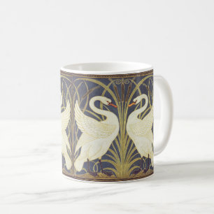 Walter Crane Swan, Rush en Iris Art Nouveau Koffiemok