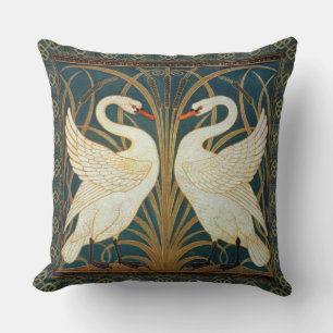 Walter Crane Swan, Rush en Iris Art Nouveau Kussen