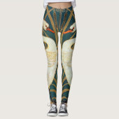 Walter Crane Swan, Rush en Iris Art Nouveau Leggings (Voorkant)