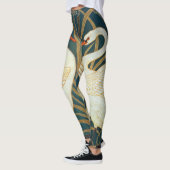Walter Crane Swan, Rush en Iris Art Nouveau Leggings (Links)