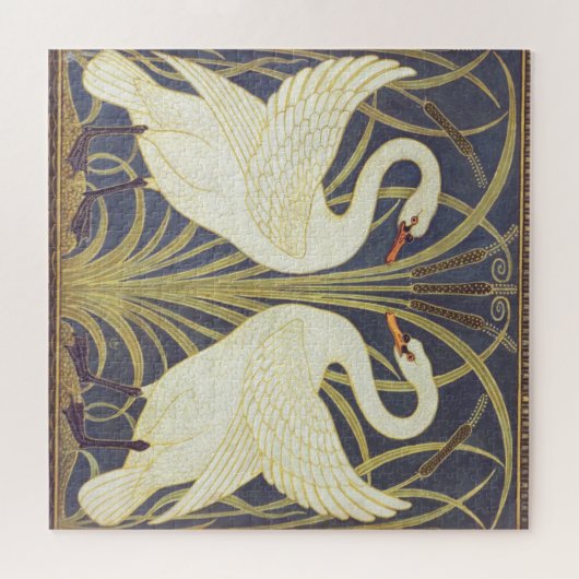Walter Crane Swan, Rush en Iris Art Nouveau Legpuzzel (Horizontaal)