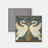 Walter Crane Swan, Rush en Iris Art Nouveau Magneet (Voorkant / Achterkant)