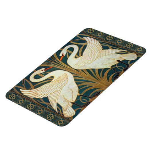 Walter Crane Swan, Rush en Iris Art Nouveau Magneet (Linkerzijde)