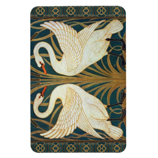 Walter Crane Swan, Rush en Iris Art Nouveau Magneet (Verticaal)