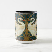 Walter Crane Swan, Rush en Iris Art Nouveau Mok (Midden)
