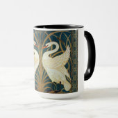 Walter Crane Swan, Rush en Iris Art Nouveau Mok (Voorkant rechts)