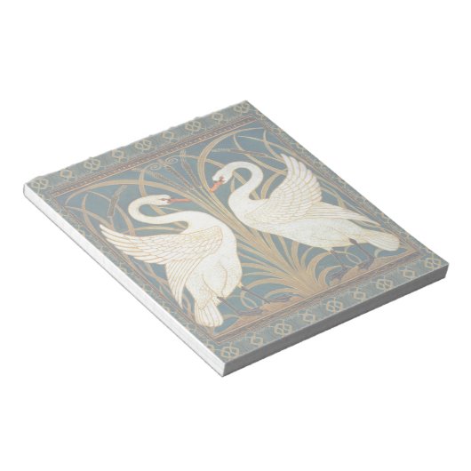 Walter Crane Swan, Rush en Iris Art Nouveau Notitieblok (Schuin)