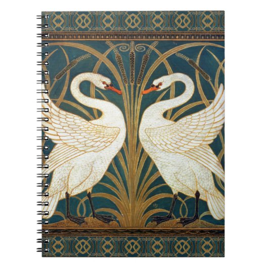 Walter Crane Swan, Rush en Iris Art Nouveau Notitieboek (Voorkant)