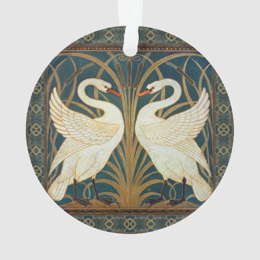 Walter Crane Swan, Rush en Iris Art Nouveau Ornament (achterkant)