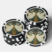 Walter Crane Swan, Rush en Iris Art Nouveau Poker Chips (Opstapeling)
