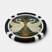 Walter Crane Swan, Rush en Iris Art Nouveau Poker Chips (Enkel)