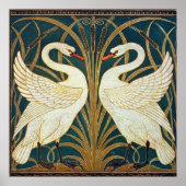 Walter Crane Swan, Rush en Iris Art Nouveau Poster (Voorkant)