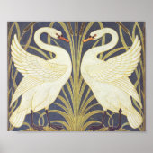 Walter Crane Swan, Rush en Iris Art Nouveau Poster (Voorkant)