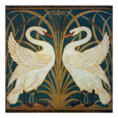 Walter Crane Swan, Rush en Iris Art Nouveau Poster (Voorkant)