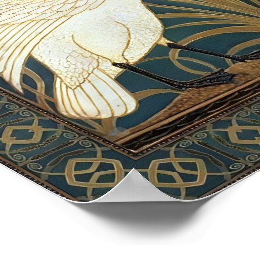 Walter Crane Swan, Rush en Iris Art Nouveau Poster (Hoek)