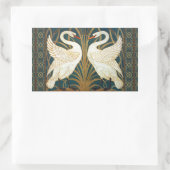 Walter Crane Swan, Rush en Iris Art Nouveau Rechthoekige Sticker (Tas)